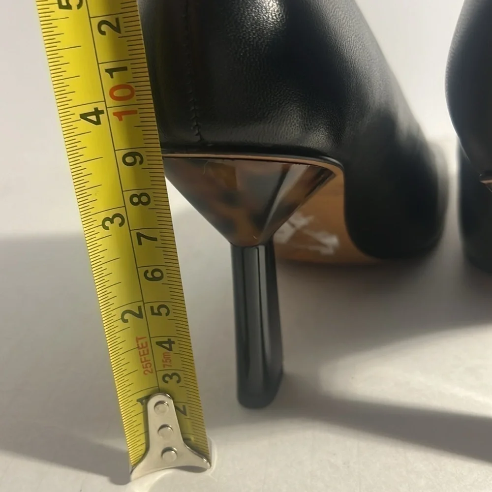 👡Franco Sarto Womens Pump Heel Black Leather Dressy Slip On High 7.5 New - Picture 6 of 7